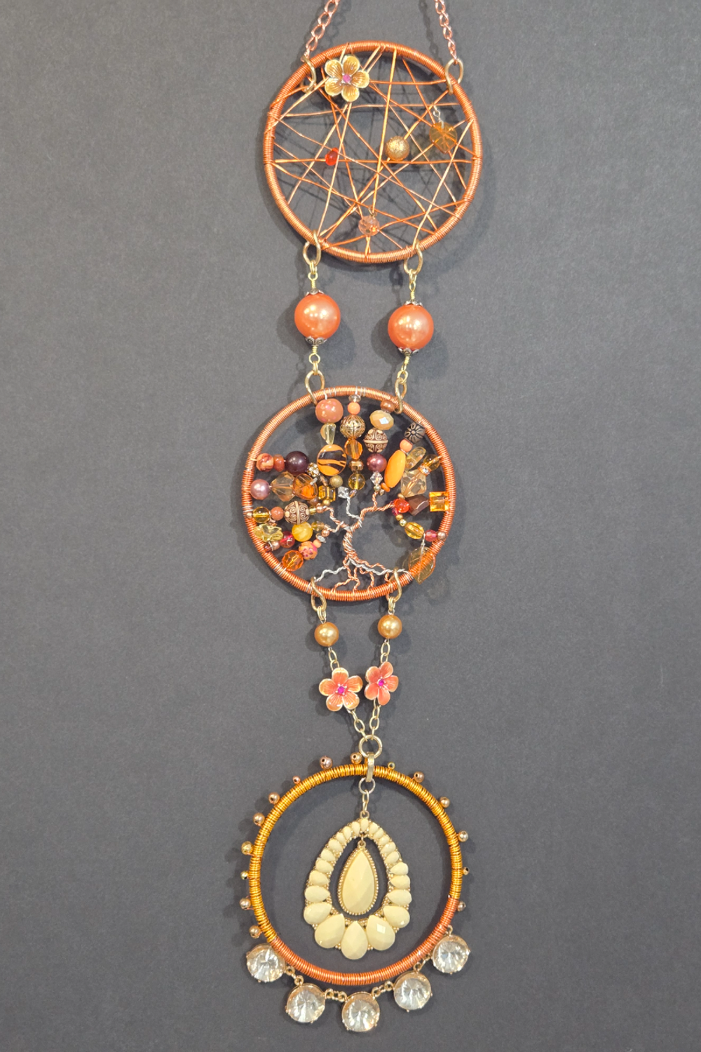 Autumn Oranges Tree of Life Suncatcher