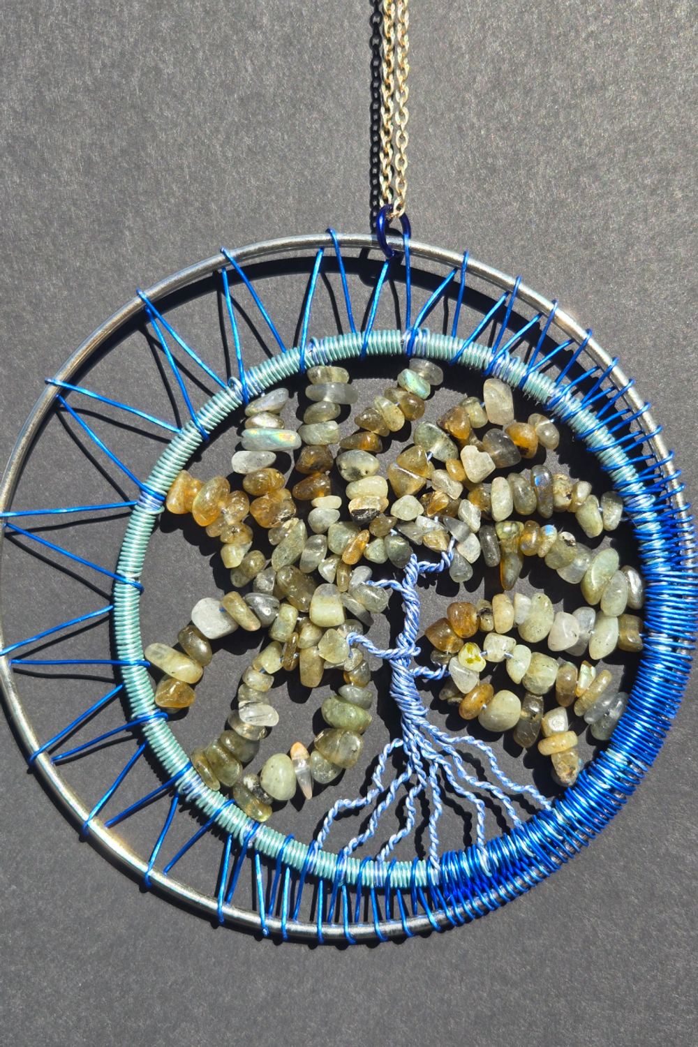 Aquatic Agate Tree of Life Suncatcher