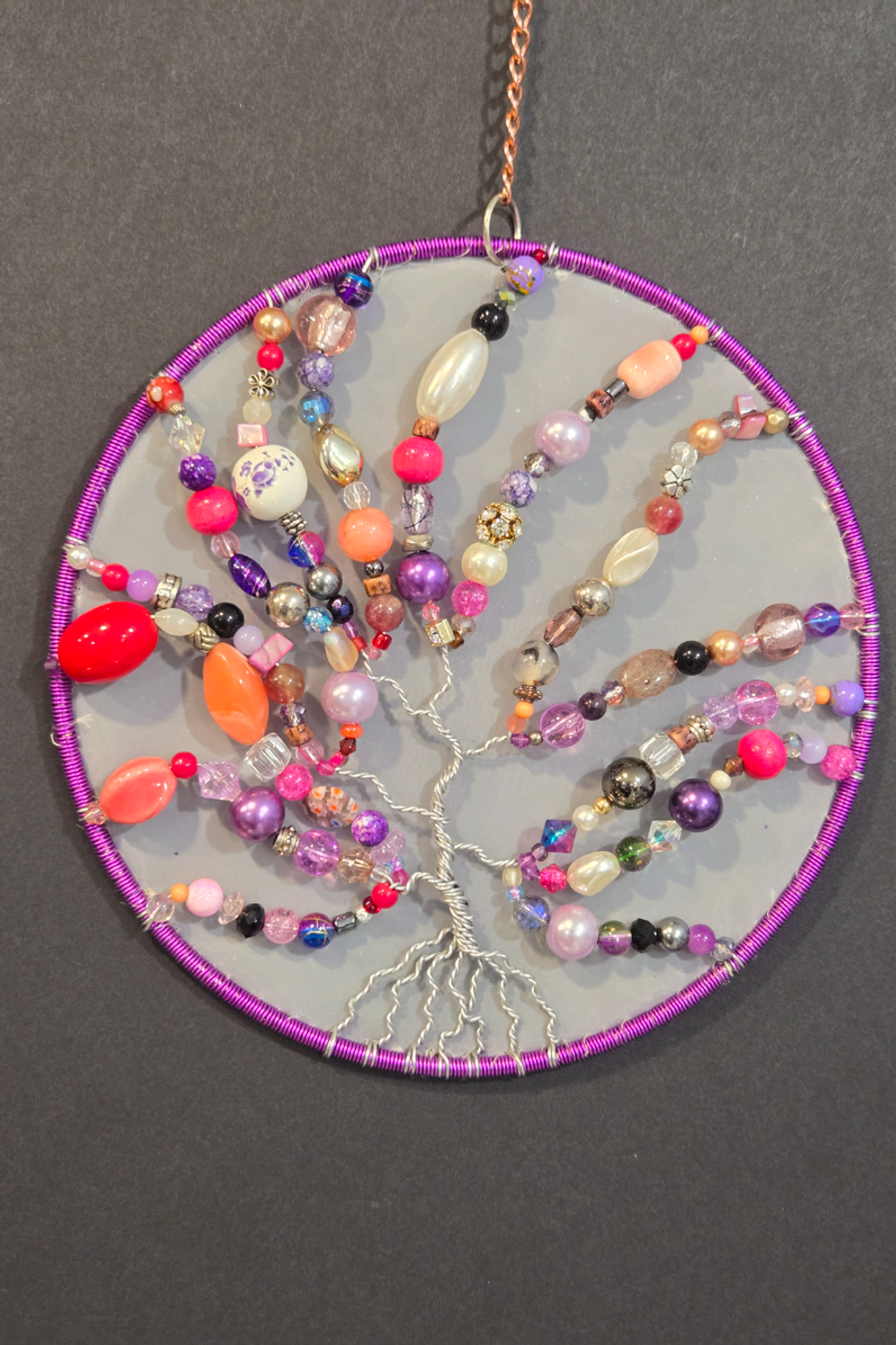 Pink & Purple Tree of Life Suncatcher