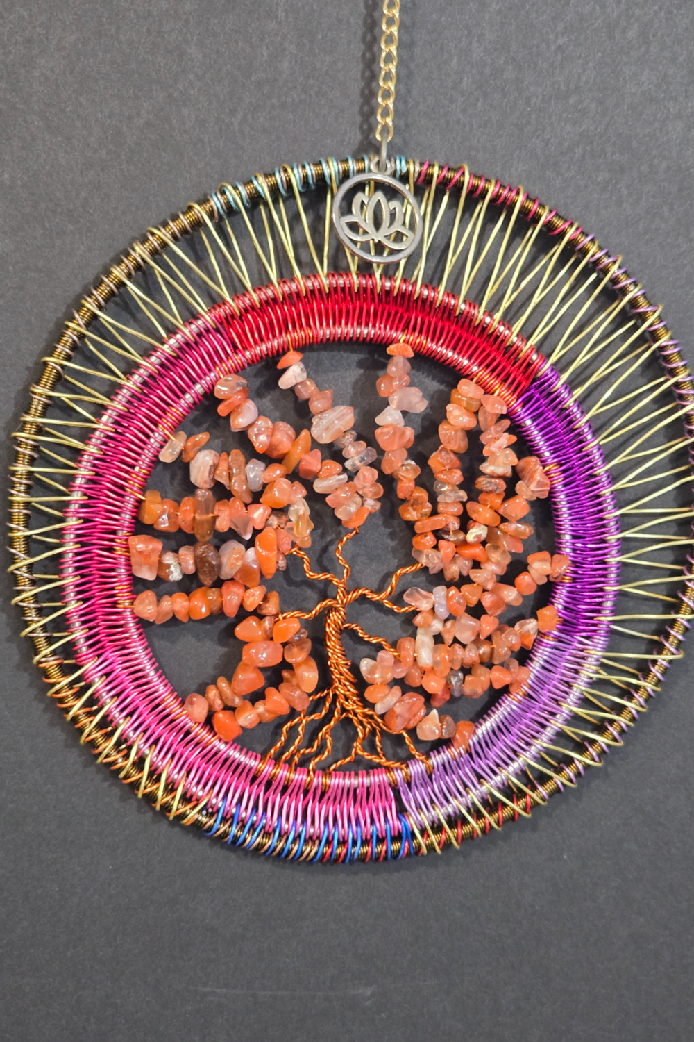 Carnelian Tree of Life Suncatcher