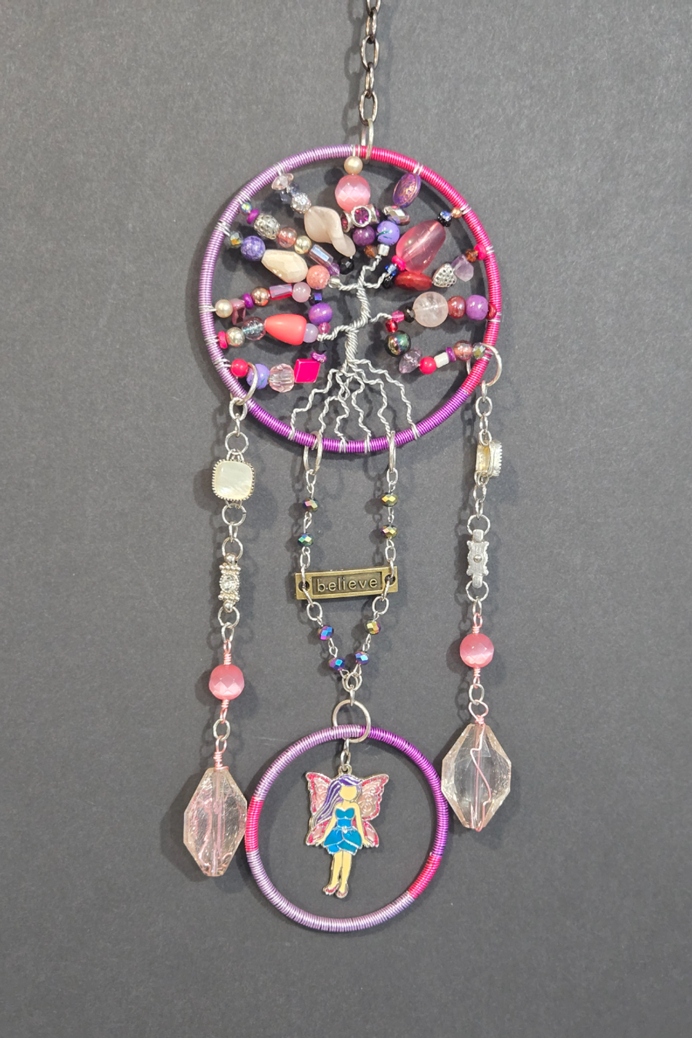 Pink & Purple Fairy Tree of Life Suncatcher 