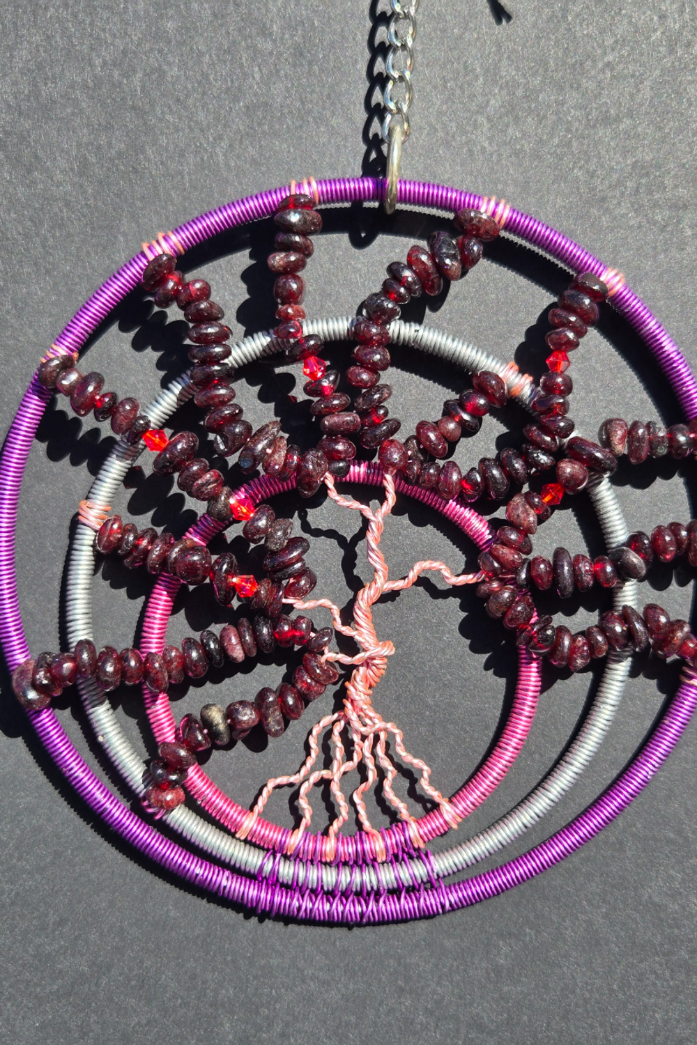 Purple Garnet Tree of Life Suncatcher